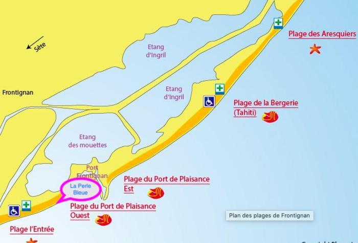 La Perle Bleue, 100 M De La Plage, Parking, Wifi Frontignan Luaran gambar